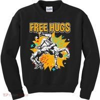 Wrestling Funny Free Hugs Wrestling Coach  Kids Sweatshirt thumb 0