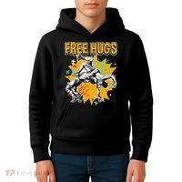 Wrestling Funny Free Hugs Wrestling Coach  Kids Hoodie thumb 4