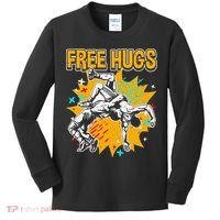 Wrestling Funny Free Hugs Wrestling Coach  Kids Long Sleeve Shirt thumb 0