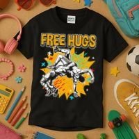 Wrestling Funny Free Hugs Wrestling Coach  Kids T-Shirt thumb 3