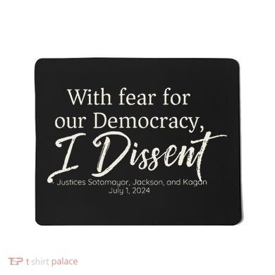 With Fear For Our Democracy I Dissent Scotus Immunity Case Mousepad