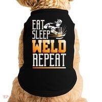 Welder Funny Gift Funny Welding Eat Slee Weld Repeat Cute Gift Doggie Tank thumb 0
