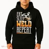 Welder Funny Gift Funny Welding Eat Slee Weld Repeat Cute Gift Hoodie thumb 2