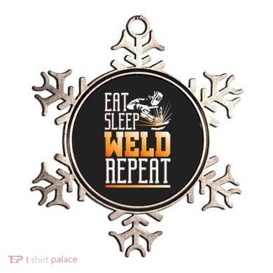 Welder Funny Gift Funny Welding Eat Slee Weld Repeat Cute Gift Ornament