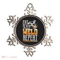 Welder Funny Gift Funny Welding Eat Slee Weld Repeat Cute Gift Ornament thumb 0