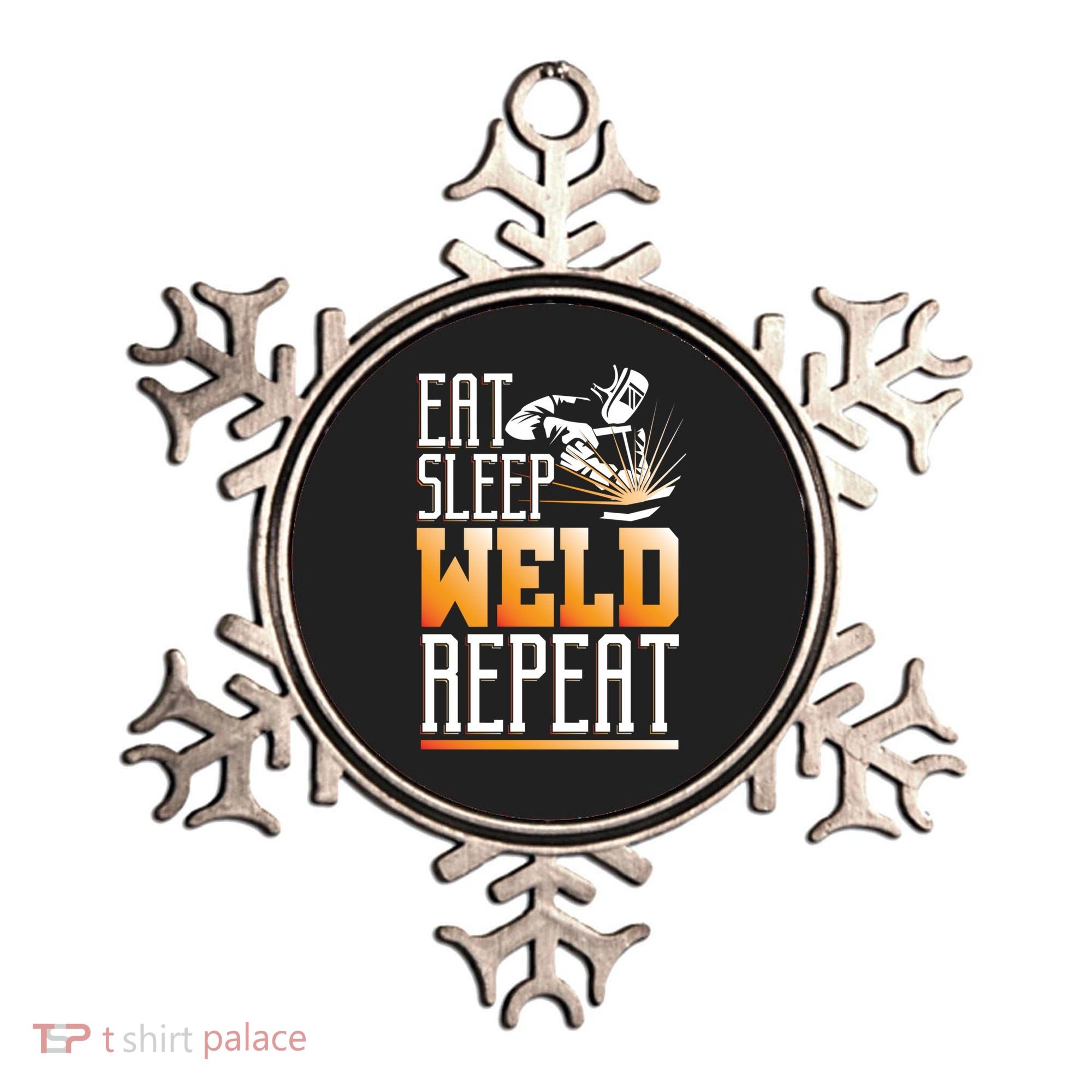 Welder Funny Gift Funny Welding Eat Slee Weld Repeat Cute Gift Ornament