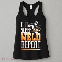 Welder Funny Gift Funny Welding Eat Slee Weld Repeat Cute Gift Women's Tank Top thumb 3