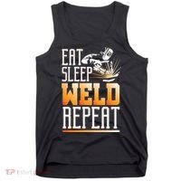 Welder Funny Gift Funny Welding Eat Slee Weld Repeat Cute Gift Tank Top thumb 0