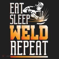 Welder Funny Gift Funny Welding Eat Slee Weld Repeat Cute Gift Golf Towel thumb 3