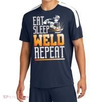 Welder Funny Gift Funny Welding Eat Slee Weld Repeat Cute Gift Sport-Tek Competitor United Soccer Jersey thumb 0