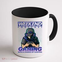Weekend Forecast Gaming With A Chance Of Sleeping Coffee Mug thumb 1