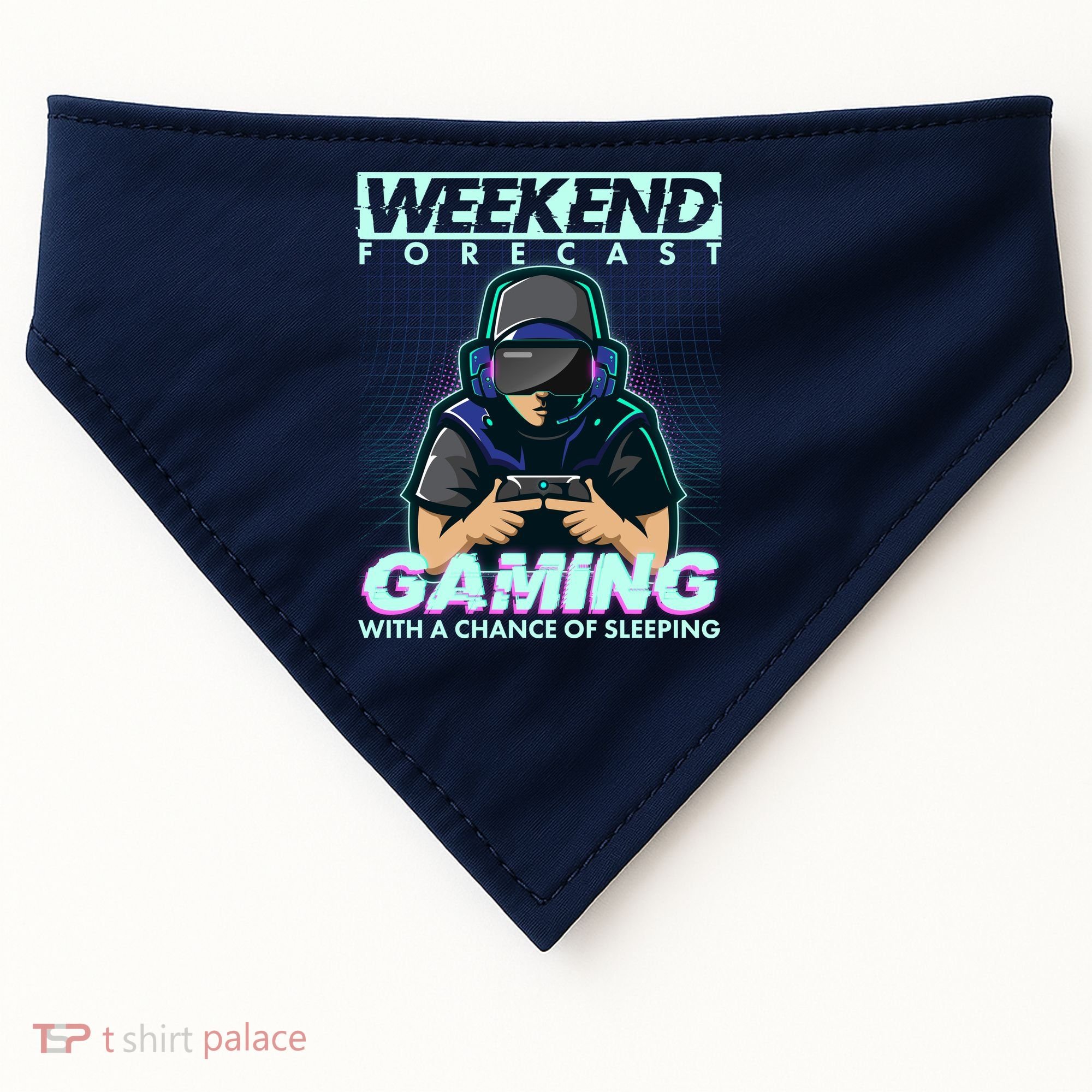 Weekend Forecast Gaming With A Chance Of Sleeping USA-Made Doggie Bandana