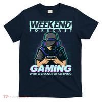 Weekend Forecast Gaming With A Chance Of Sleeping T-Shirt thumb 0