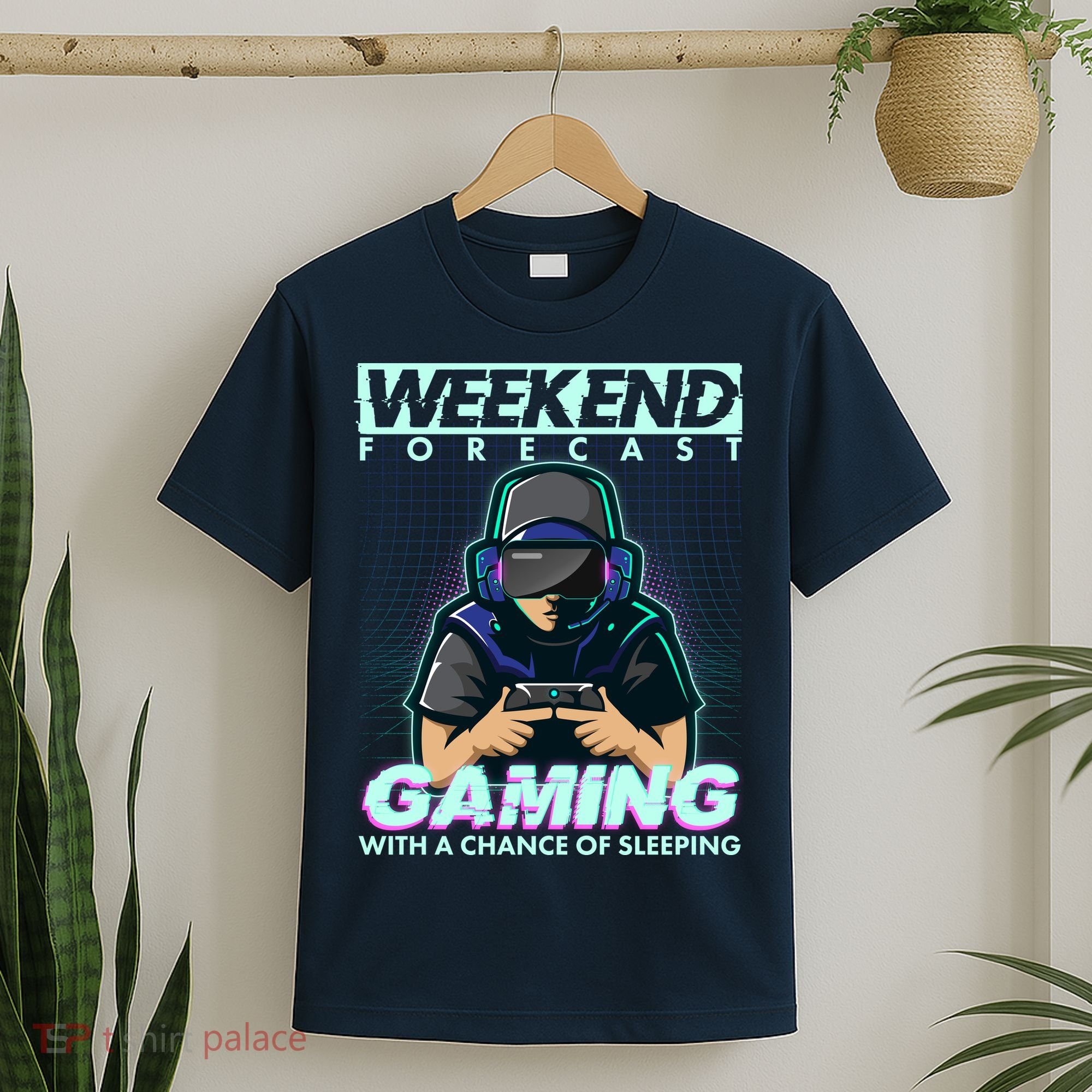 Weekend Forecast Gaming With A Chance Of Sleeping T-Shirt