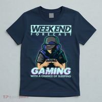 Weekend Forecast Gaming With A Chance Of Sleeping T-Shirt thumb 5