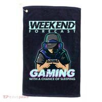 Weekend Forecast Gaming With A Chance Of Sleeping Golf Towel thumb 0