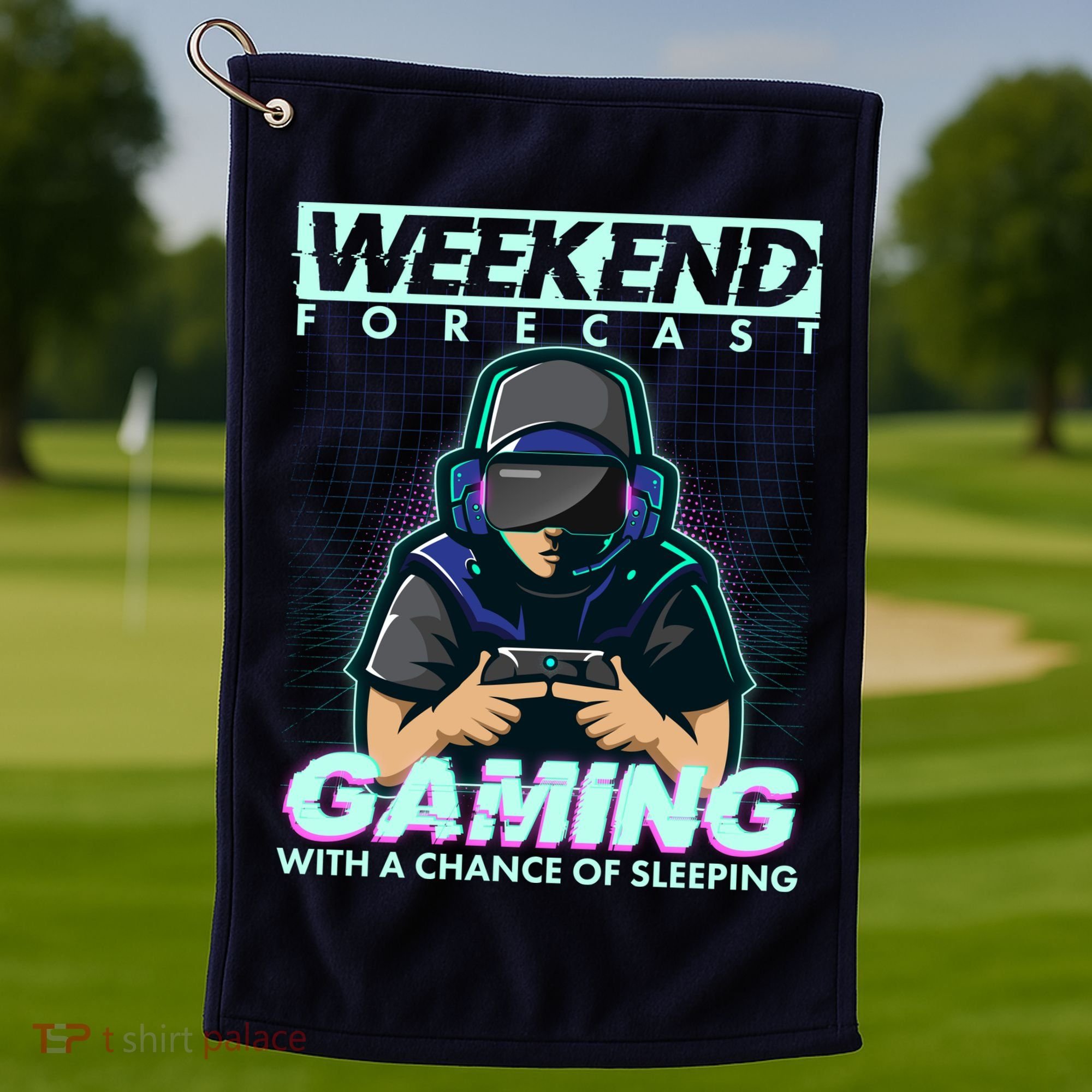 Weekend Forecast Gaming With A Chance Of Sleeping Golf Towel