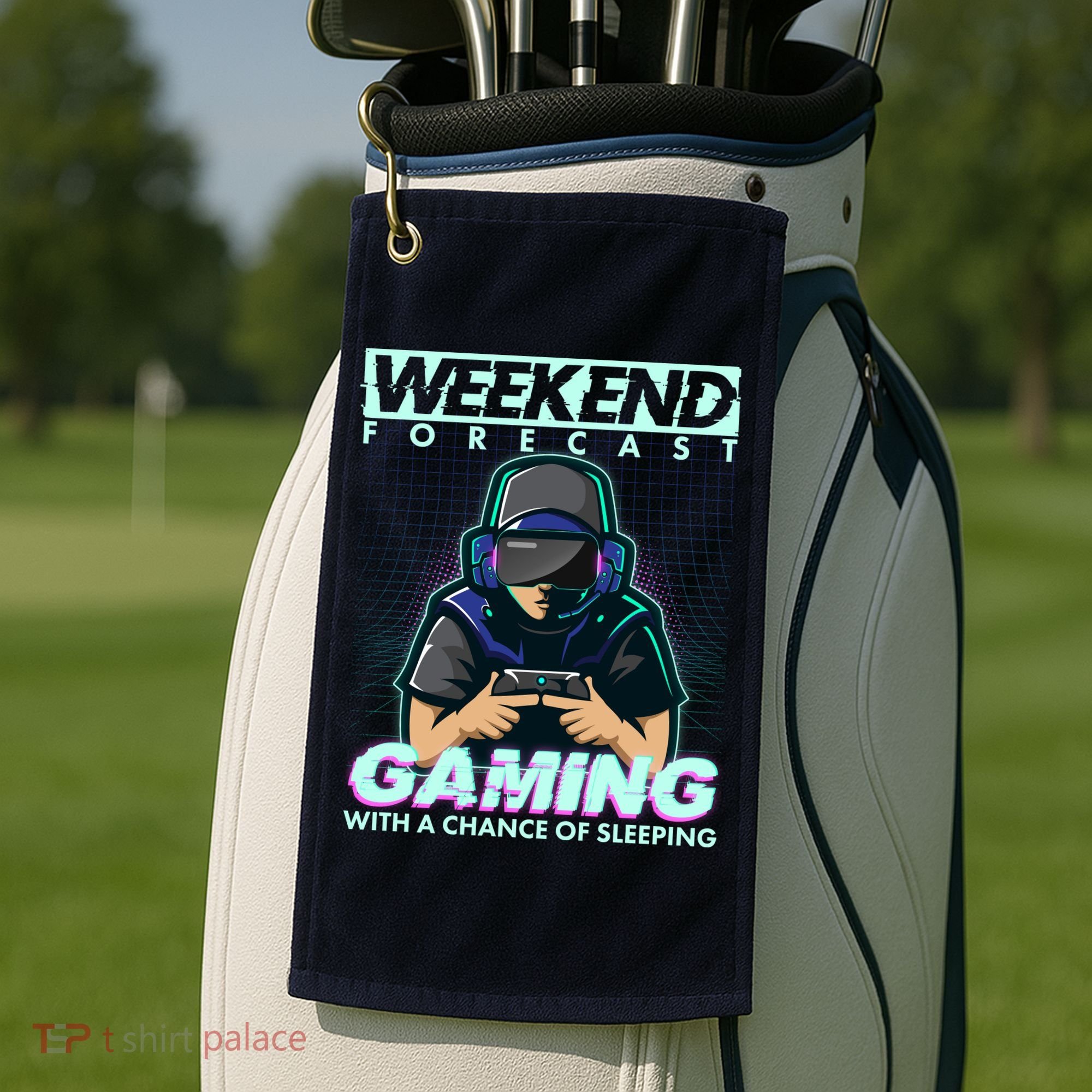 Weekend Forecast Gaming With A Chance Of Sleeping Golf Towel