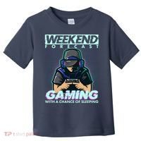 Weekend Forecast Gaming With A Chance Of Sleeping Toddler T-Shirt thumb 0