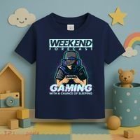 Weekend Forecast Gaming With A Chance Of Sleeping Toddler T-Shirt thumb 3