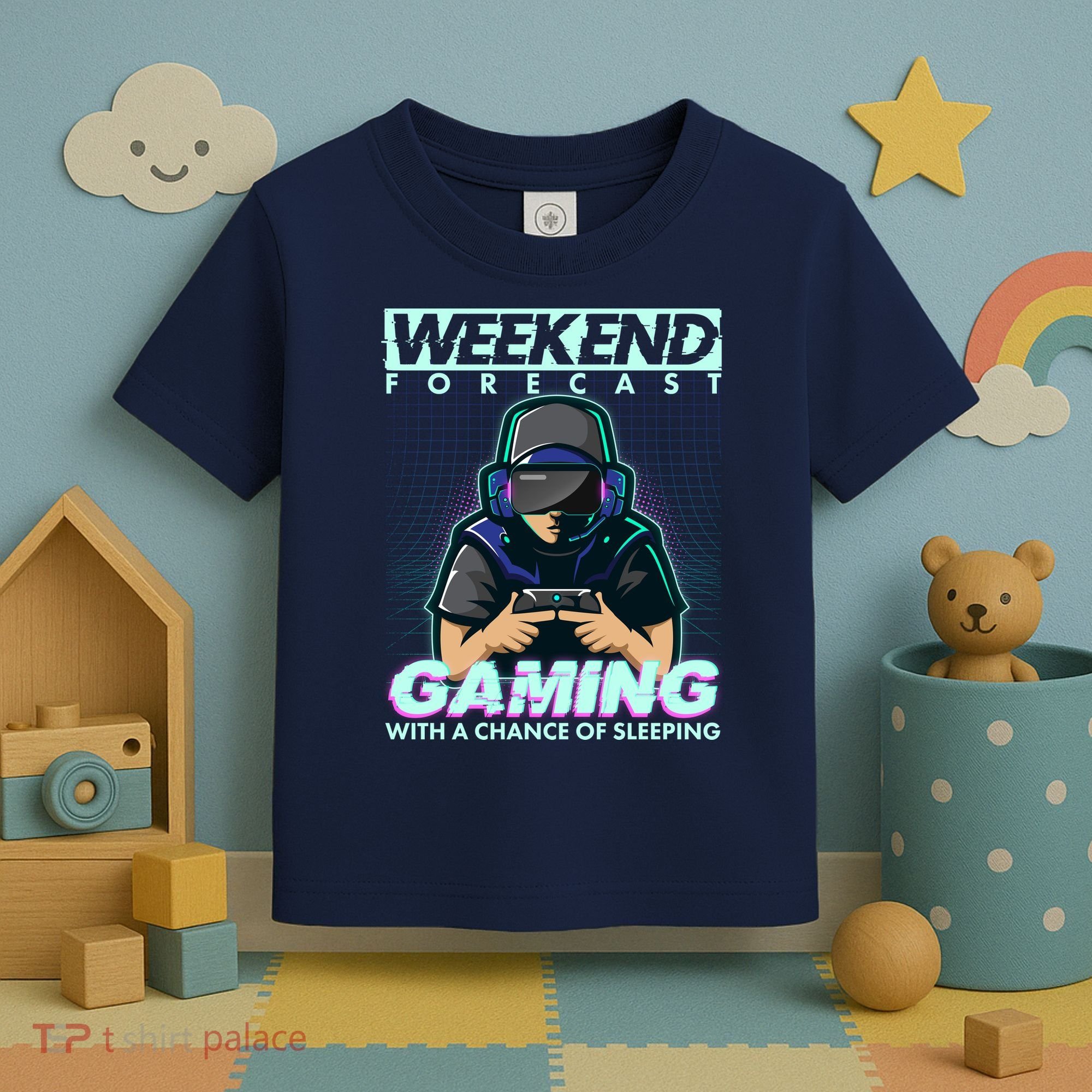 Weekend Forecast Gaming With A Chance Of Sleeping Toddler T-Shirt