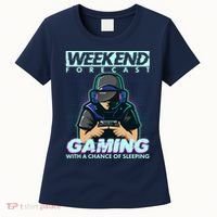 Weekend Forecast Gaming With A Chance Of Sleeping Women's T-Shirt thumb 0