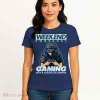 Weekend Forecast Gaming With A Chance Of Sleeping Women's T-Shirt thumb 4