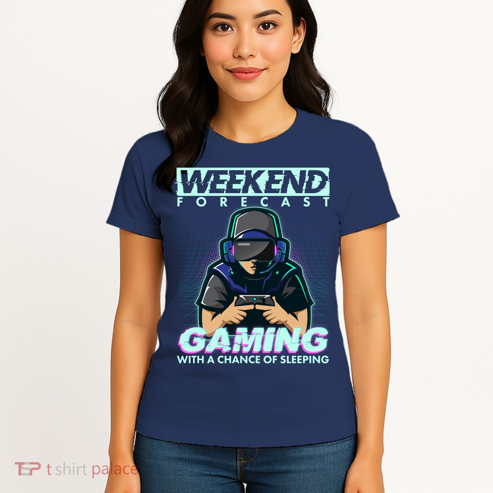 Weekend Forecast Gaming With A Chance Of Sleeping Women's T-Shirt