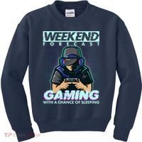 Weekend Forecast Gaming With A Chance Of Sleeping Kids Sweatshirt thumb 0