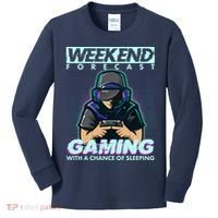 Weekend Forecast Gaming With A Chance Of Sleeping Kids Long Sleeve Shirt thumb 0