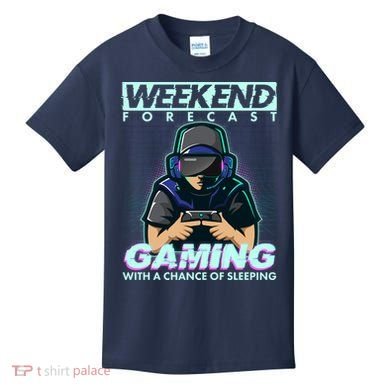 Weekend Forecast Gaming With A Chance Of Sleeping Kids T-Shirt