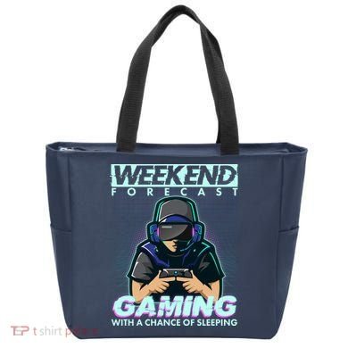Weekend Forecast Gaming With A Chance Of Sleeping Tote Bag