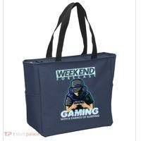 Weekend Forecast Gaming With A Chance Of Sleeping Tote Bag thumb 2