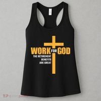 Work For God The Retirement Benefits Are Great Women's Tank Top thumb 3