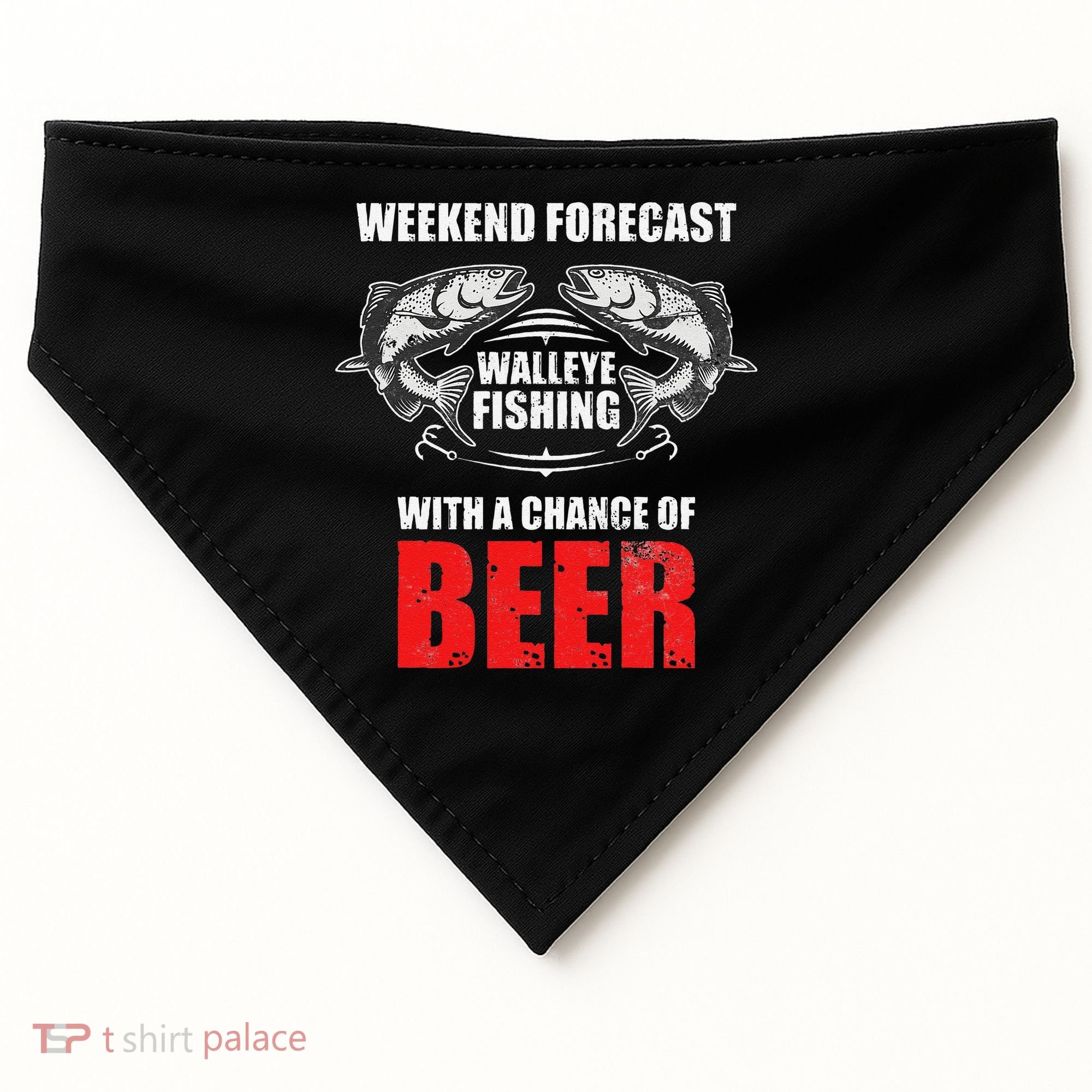 Walleye Fishing Gift For Funny Fishing USA-Made Doggie Bandana