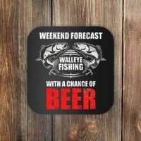 Walleye Fishing Gift For Funny Fishing Coaster thumb 0