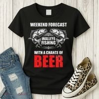 Walleye Fishing Gift For Funny Fishing Women's T-Shirt thumb 3
