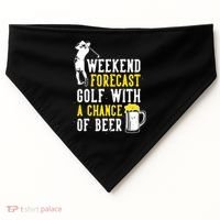 Weekend Forecast Golf With A Chance Of Beer Funny Golf USA-Made Doggie Bandana thumb 0