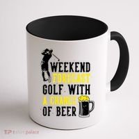Weekend Forecast Golf With A Chance Of Beer Funny Golf Coffee Mug thumb 1