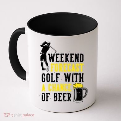 Weekend Forecast Golf With A Chance Of Beer Funny Golf Coffee Mug