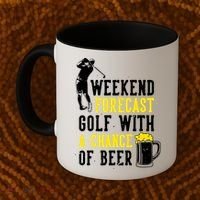 Weekend Forecast Golf With A Chance Of Beer Funny Golf Coffee Mug thumb 2