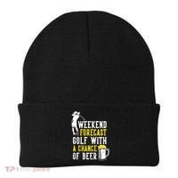 Weekend Forecast Golf With A Chance Of Beer Funny Golf Beanie thumb 0