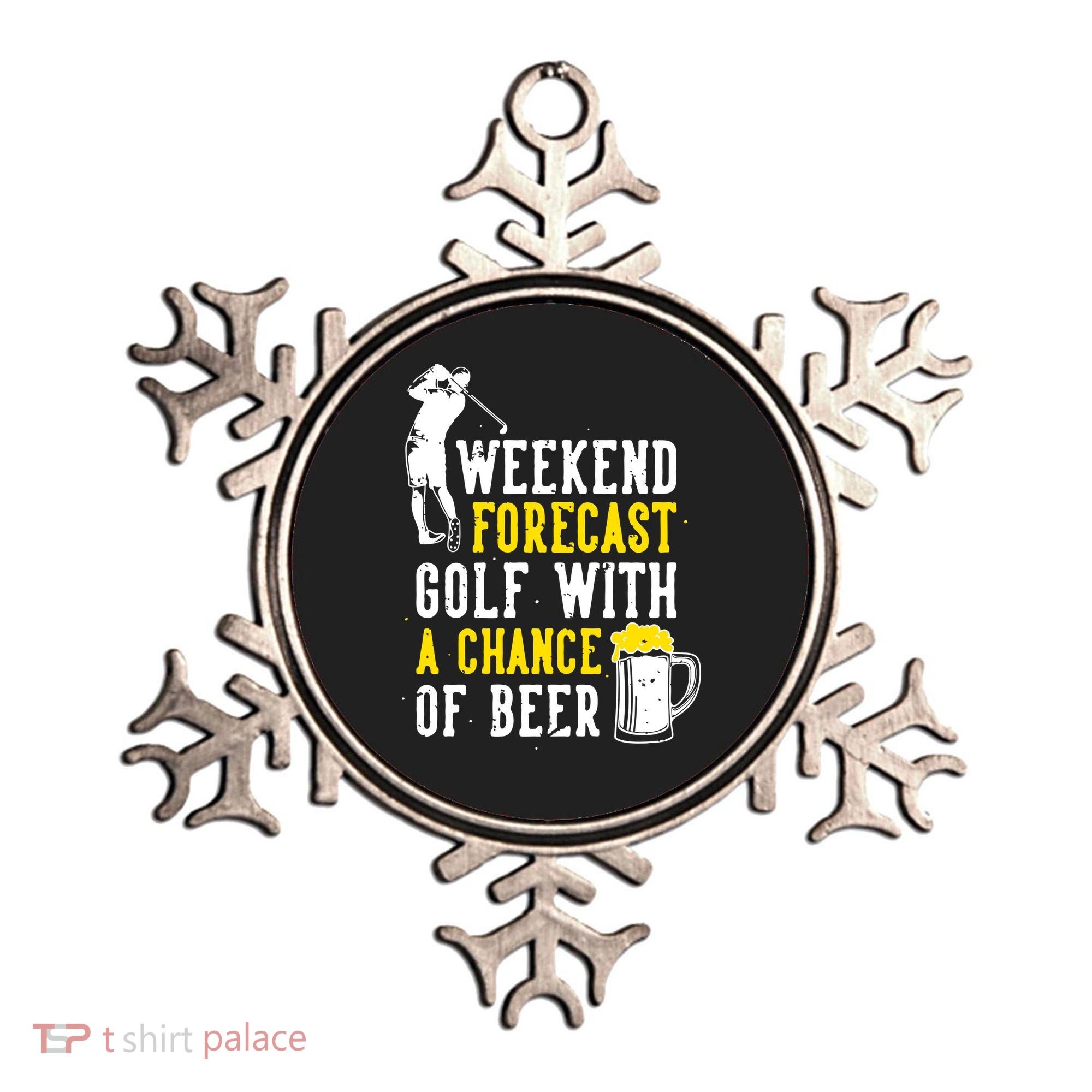 Weekend Forecast Golf With A Chance Of Beer Funny Golf Ornament