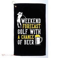 Weekend Forecast Golf With A Chance Of Beer Funny Golf Golf Towel thumb 0