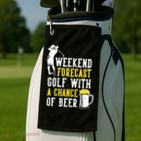Weekend Forecast Golf With A Chance Of Beer Funny Golf Golf Towel thumb 2