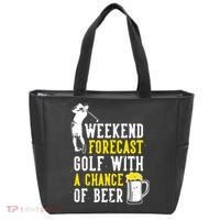Weekend Forecast Golf With A Chance Of Beer Funny Golf Tote Bag thumb 0