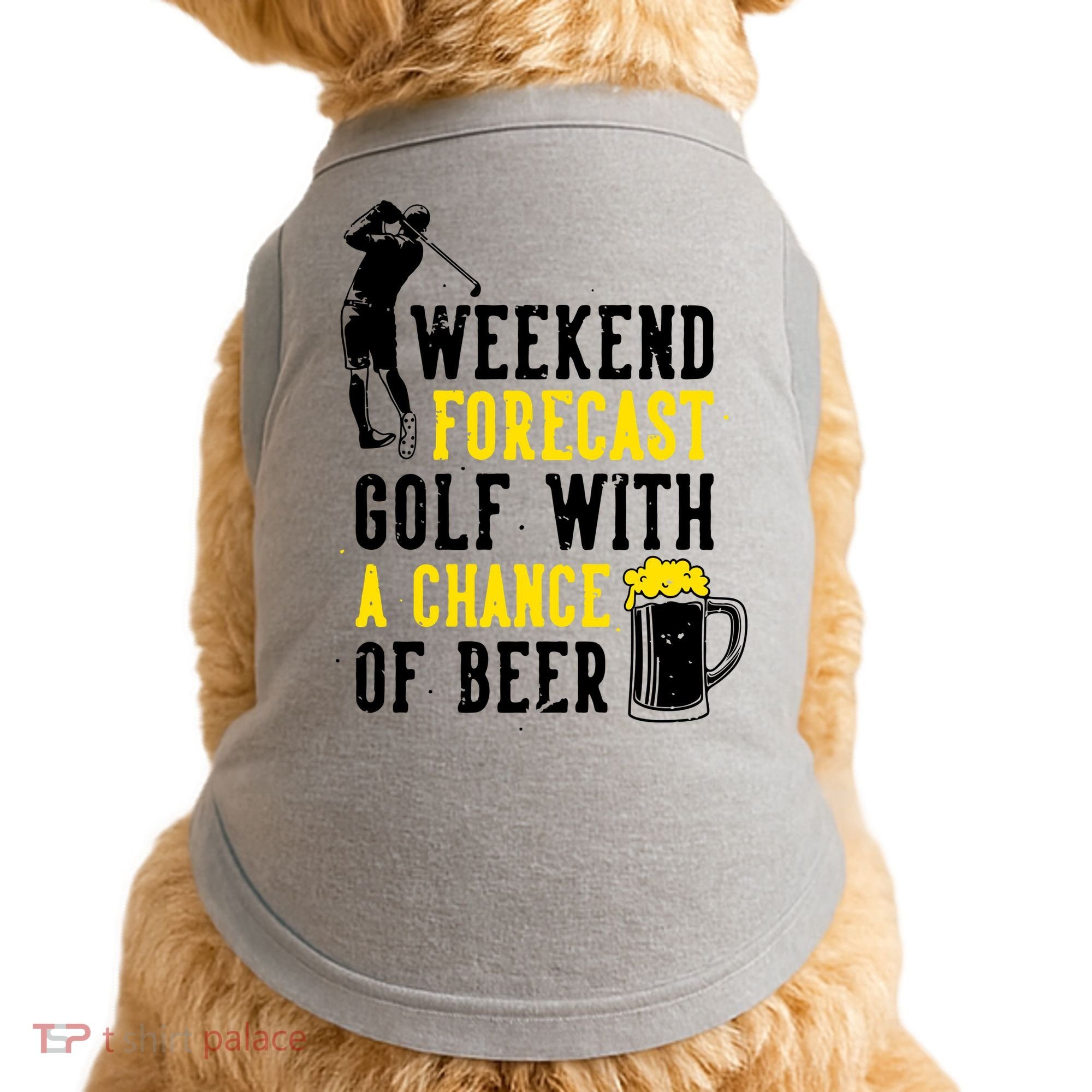 Weekend Forecast Golf With A Chance Of Beer Funny Golf Doggie Tank
