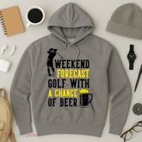 Weekend Forecast Golf With A Chance Of Beer Funny Golf Hoodie thumb 3