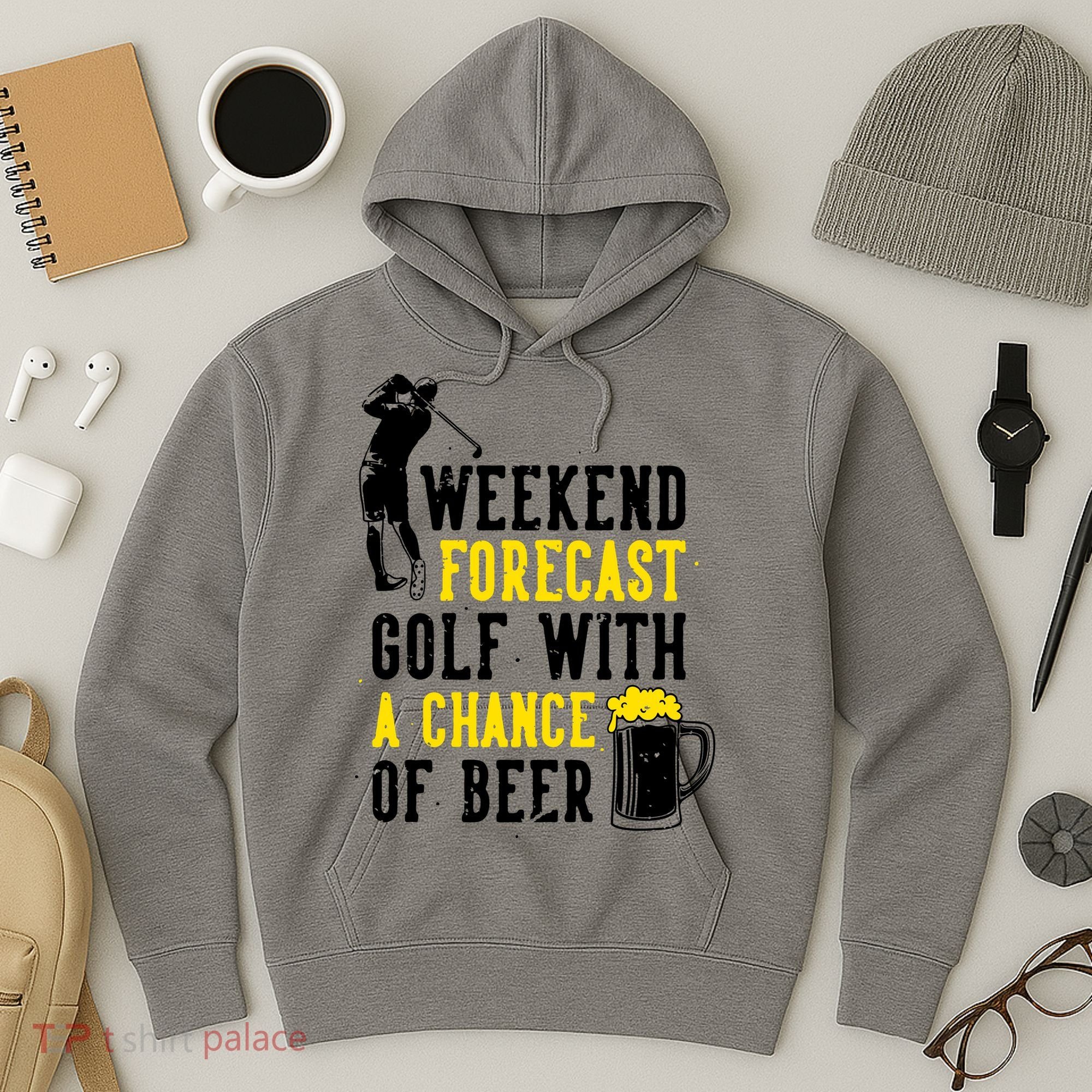 Weekend Forecast Golf With A Chance Of Beer Funny Golf Hoodie