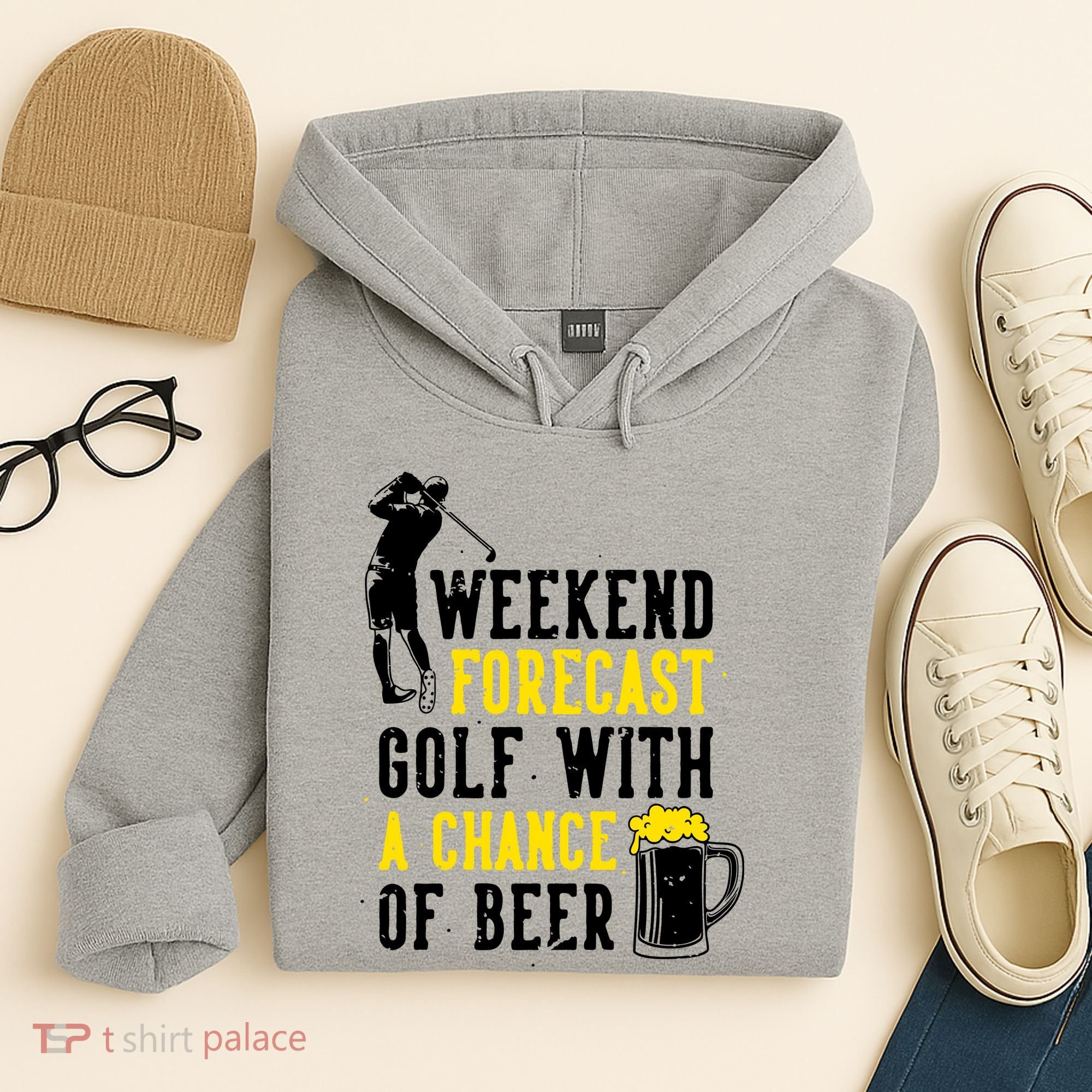 Weekend Forecast Golf With A Chance Of Beer Funny Golf Hoodie